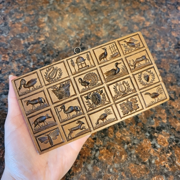 house on the hill Other - Vintage House On The Hill Mixed Motifs Springerle Mold Wood Marzipan Shortbread